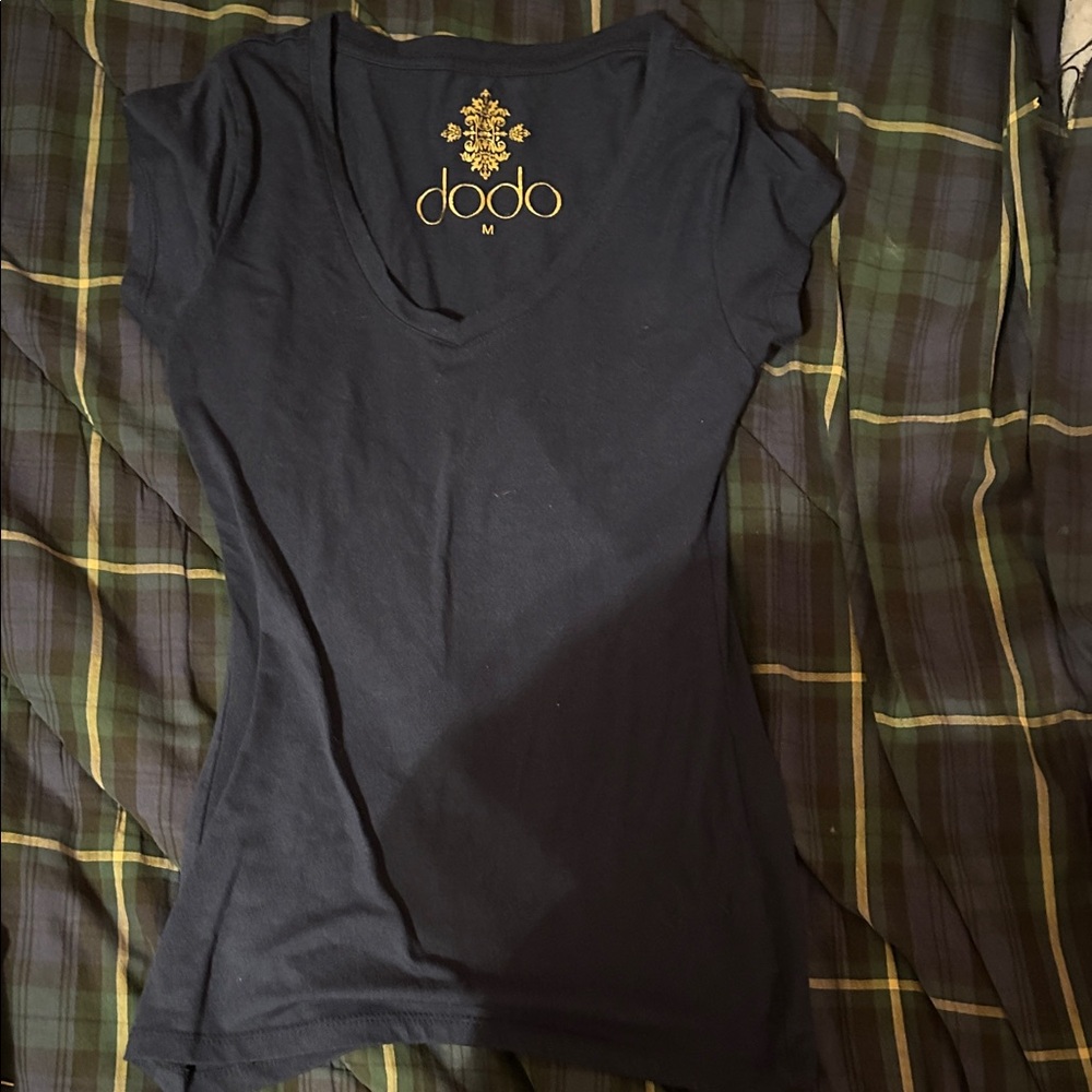 Dodo Dark Blue V-Neck T-Shirt